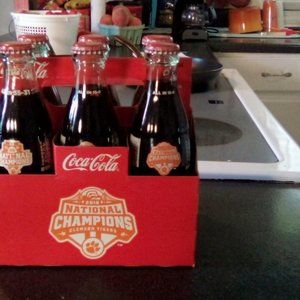 2018 Clemson Tigers Football National Championship Coca-Cola Bottle Set Display
